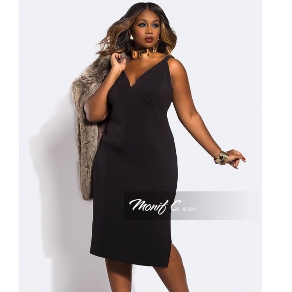 RARE VINTAGE Plus Size Black Monif C Dress